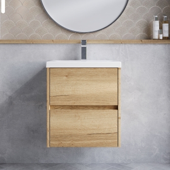Havana 500mm 2-Drawer Wall Hung Vanity Unit | Product Image