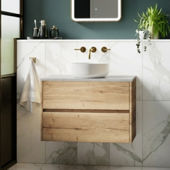 Havana 800mm 2-Drawer Wall Hung Vanity Unit with Countertop