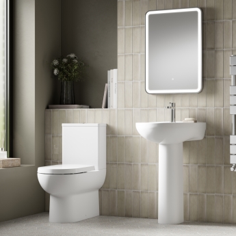 Nuie Isla Compact Open Back Close Coupled Pan with Push Button Cistern - Excluding Seat | Product Image