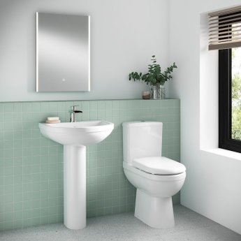 Nuie Ivo Basin and Full Pedestal 555mm Wide - 1 Tap Hole