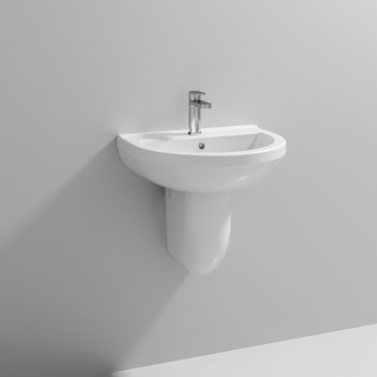 Nuie Ivo Basin and Semi Pedestal 555mm Wide - 1 Tap Hole