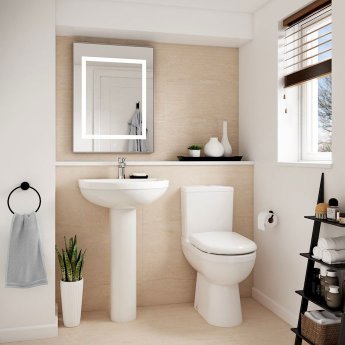 Nuie Ivo Bathroom Suite with Close Coupled Toilet and Basin - 1 Tap Hole