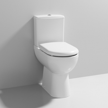 Nuie Ivo Comfort Close Coupled Toilet Push Button Cistern - Thermoplastic Soft Close Seat