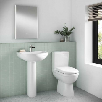 Nuie Ivo Comfort Close Coupled Toilet Push Button Cistern - Soft Close Seat