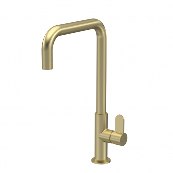 Nuie Kosi Mono Kitchen Sink Mixer Tap Single Lever Handle - Brushed Brass