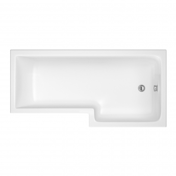 Nuie Square L-Shaped Shower Bath 1700mm x 700mm/850mm - Right Handed (inc Leg Set)