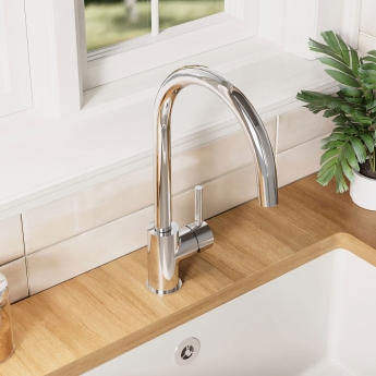 Nuie Lachen Mono Kitchen Sink Mixer Tap Single Lever Handle - Chrome | Product Image