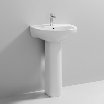 Nuie Lawton Basin and Full Pedestal 550mm Wide - 1 Tap Hole
