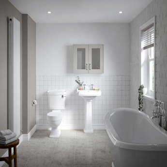 Nuie Legend Basin and Full Pedestal 590mm Wide - 2 Tap Hole