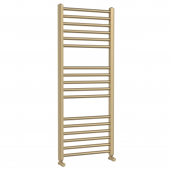 Nuie Lorica Straight Heated Ladder Towel Rail 1200mm H x 500mm W - Brushed Brass | Product Image