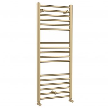 Nuie Lorica Straight Heated Ladder Towel Rail 1200mm H x 500mm W - Brushed Brass