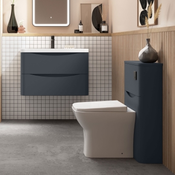 Nuie Lunar Back to Wall WC Toilet Unit 550mm Wide - Satin Anthracite | Product Image