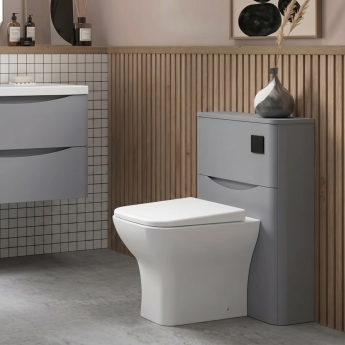Nuie Lunar Back to Wall WC Toilet Unit 550mm Wide - Satin Grey | Product Image
