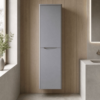 Lunar 350mm Wall Hung 2-Door Tall Storage Unit | Product Image