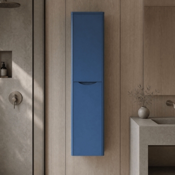 Lunar 350mm Wall Hung 2-Door Tall Storage Unit | Product Image