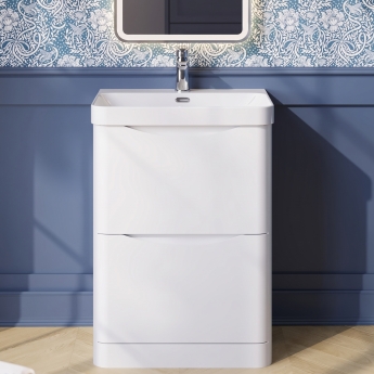 Lunar 600mm 2-Drawer Floor Standing Vanity Unit | Product Image