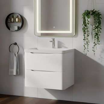 Lunar 600mm 2-Drawer Wall Hung Vanity Unit