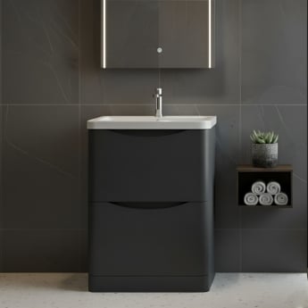 Lunar 600mm 2-Drawer Floor Standing Vanity Unit