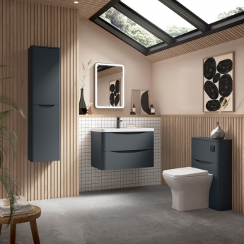 Nuie Lunar Back to Wall WC Toilet Unit 550mm Wide - Satin Anthracite