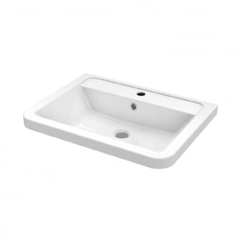 Nuie Lunar Wall Hung 2-Drawer Vanity Unit with Ceramic Basin 600mm Wide - Satin Anthracite