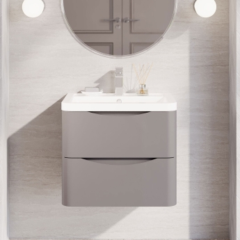 Lunar 600mm 2-Drawer Wall Hung Vanity Unit | Product Image