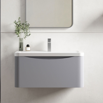 Lunar 800mm 1-Drawer Wall Hung Vanity Unit | Product Image