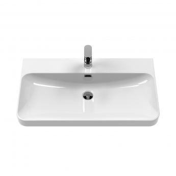 Nuie Parade Floor Standing 2-Drawer Vanity Unit with 1TH Thin-Edged Basin 800mm Wide - Soft Black | Product Image