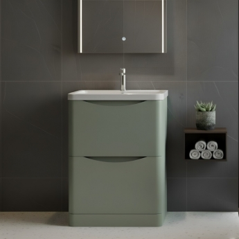 Lunar 600mm 2-Drawer Floor Standing Vanity Unit