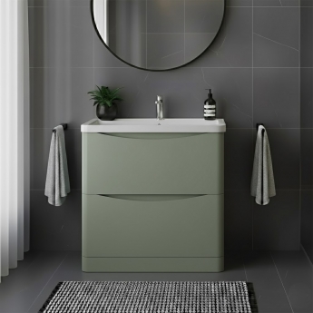 Lunar 800mm 2-Drawer Floor Standing Vanity Unit