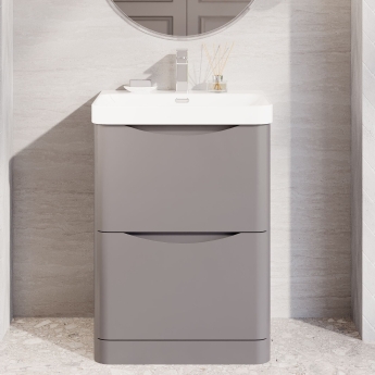 Lunar 600mm 2-Drawer Floor Standing Vanity Unit | Product Image