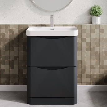 Lunar 600mm 2-Drawer Floor Standing Vanity Unit | Product Image