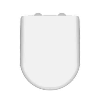 Nuie Luxury D-Shaped Thermoplastic Toilet Seat with Soft Close Hinge - White | Product Image
