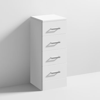 Nuie Mayford 4-Drawer Unit 300mm Wide x 300mm Deep - Gloss White