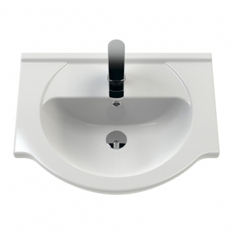 Nuie Mayford Floor Standing 2-Door Vanity Unit with Round Basin 550mm Wide - White