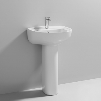 Nuie Melbourne Large Basin and Full Pedestal 550mm Wide - 1 Tap Hole