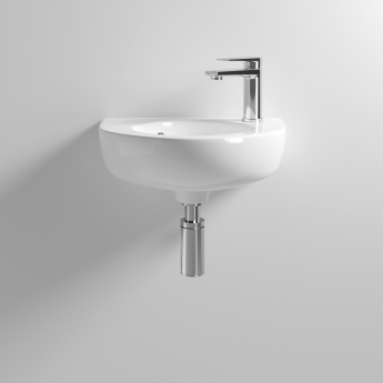 Nuie Melbourne Rounded Wall Hung Cloakroom Basin 350mm Wide - 1 Tap Hole