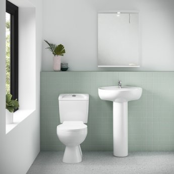 Nuie Melbourne Close Coupled Toilet with Push Button Cistern - Standard Seat