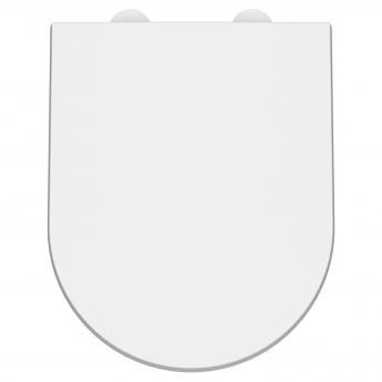 Nuie Luxury D-Shaped Toilet Seat with Soft Close Quick Release Hinges 370mm Wide - White