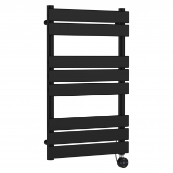 Nuie Flat Panel Matt Black Electric Heated Towel Rail