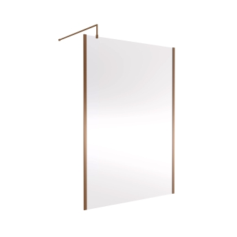 Nuie Outer Frame Brushed Bronze 1850mm Wet Room Glass Shower Screen | Product Image