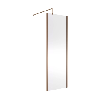 Nuie Outer Frame Brushed Bronze 1850mm Wet Room Glass Shower Screen | Product Image