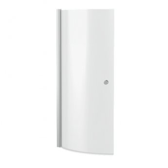 Nuie Curved P-Shaped Hinged Bath Screen with Knob 1433mm H x 715mm W - 6mm Glass