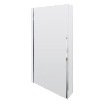 Nuie Pacific Chrome Framed Square Fixed Bath Screen with Return Panel 1400mm H x 815mm W - 6mm Glass | Product Image