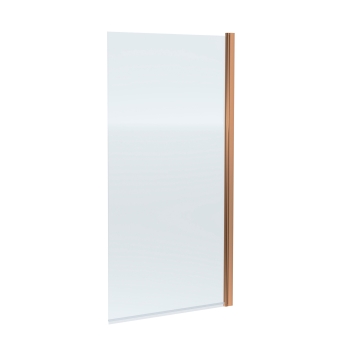 Nuie Pacific Brushed Bronze Profile Square Hinged Bath Screen 1430mm H x 790mm W - 6mm Glass | Product Image