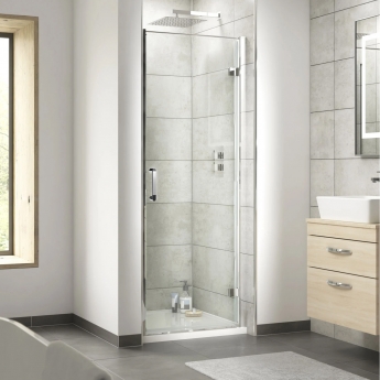 Pacific Hinged Shower Door (Rounded Handle) - 6mm Glass