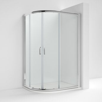 Nuie Pacific Offset Quadrant Shower Enclosure with Round Handle 1200mm x 800mm - 6mm Glass