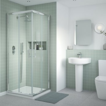 Nuie Pacific Corner Entry Shower Enclosure 800mm x 800mm - 6mm Glass