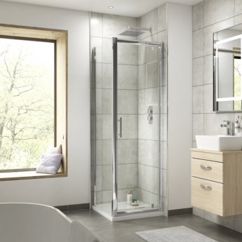 Nuie Pacific Pivot Shower Enclosure 900mm x 800mm Excluding Tray - 6mm Glass