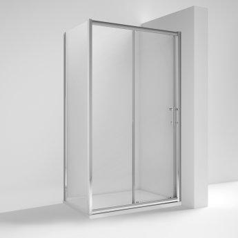 Nuie Pacific Sliding Door Rectangular Shower Enclosure 1400mm x 900mm - 6mm Glass