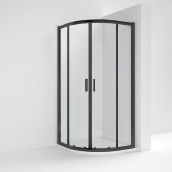 Nuie Rene Black Quadrant Shower Enclosure - 6mm Glass